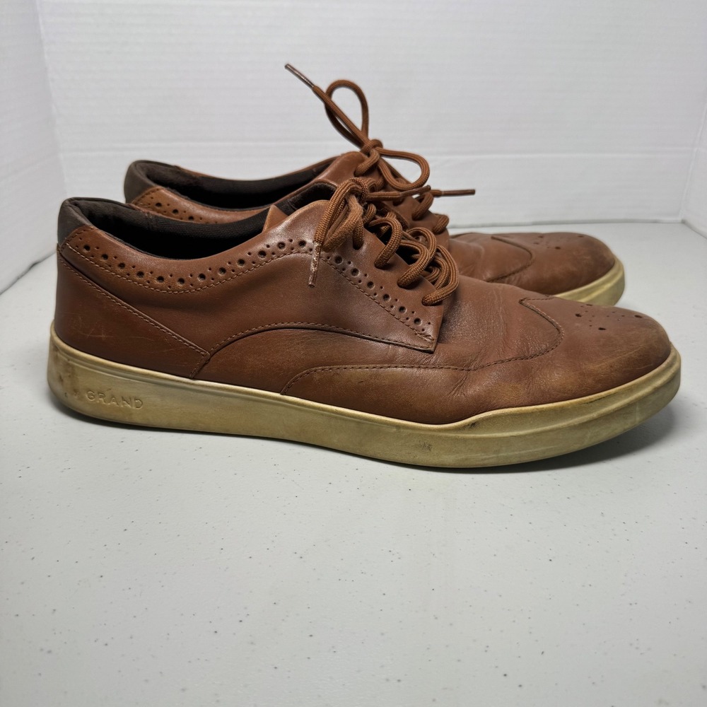 Cole Haan Grand Crosscourt‎ Brown Leather Wingtip Mens 11.5 M Sneakers C35974